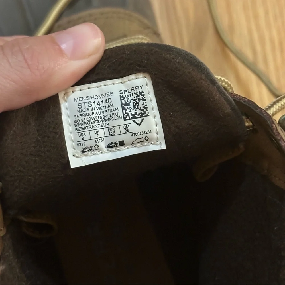 Sperry top sider duck boots men’s size 8 monochrome brown colorway workwear
